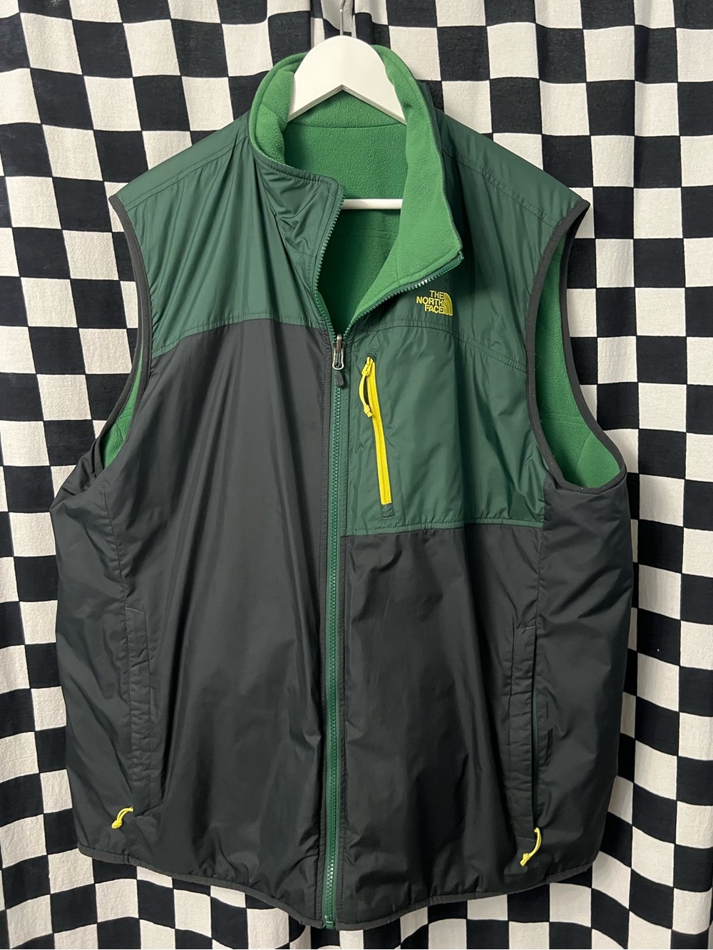The North Face Green, Black & Yellow Men’s Insulated Vest